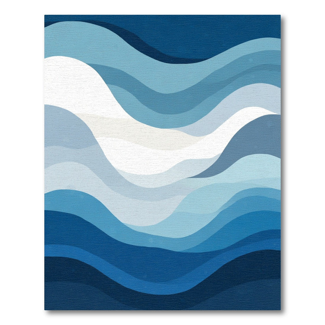 Deep Blue Ocean Wave Organic Rug