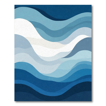 Deep Blue Ocean Wave Organic Rug