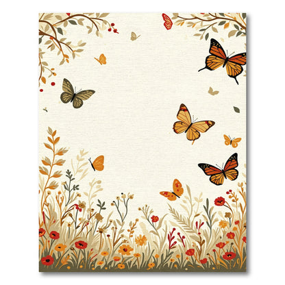 Bright Monarch Butterflies Meadow Garden Rug