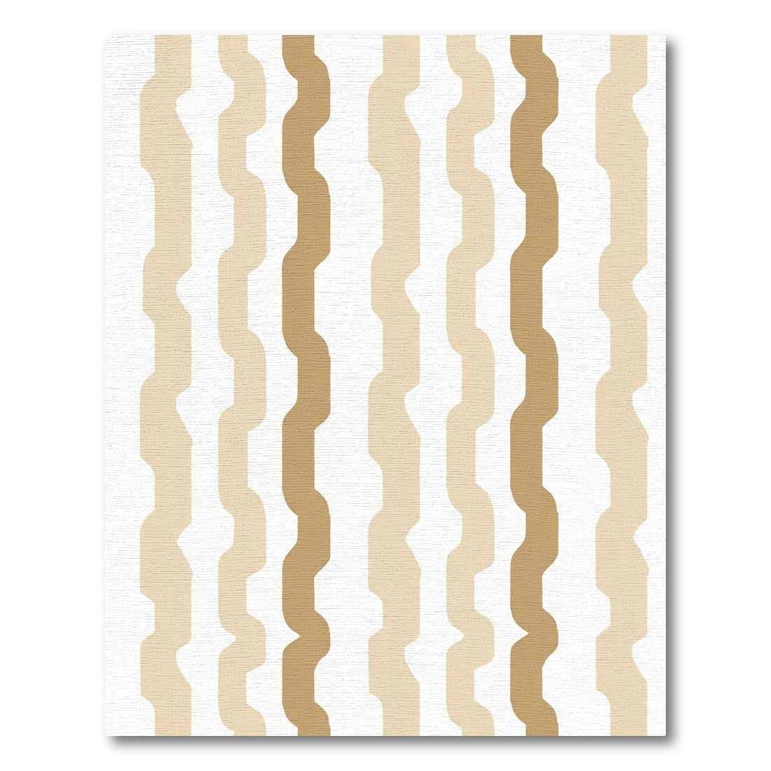 Neutral Toned Wavy Stripe Ribbons Rug