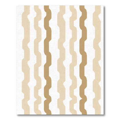 Neutral Toned Wavy Stripe Ribbons Rug
