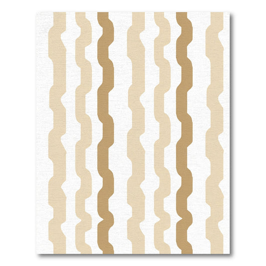 Neutral Toned Wavy Stripe Ribbons Rug