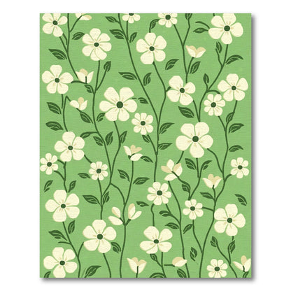 Ivory Blossom Vine Fern Rug