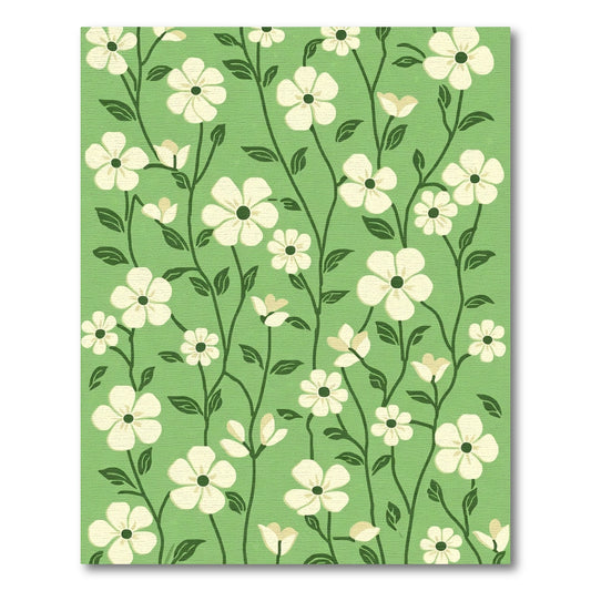 Ivory Blossom Vine Fern Rug