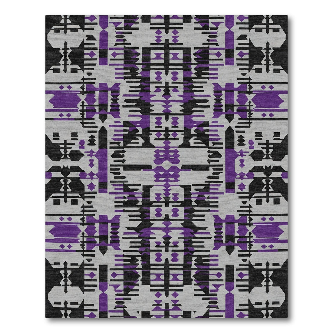 Abstract Geometric Purple Gray Black Rug