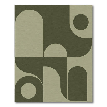 Geometric Modern Olive Green Geometric Modern Area Rug
