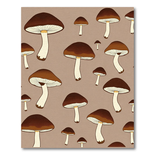Brown Mushroom Patchwork Rug