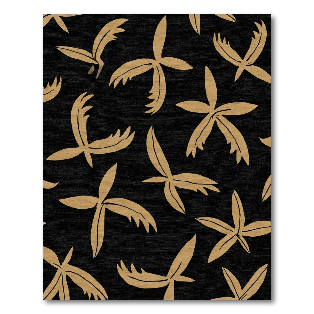 Golden Starburst Organic Black Rug