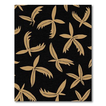 Golden Starburst Organic Black Rug