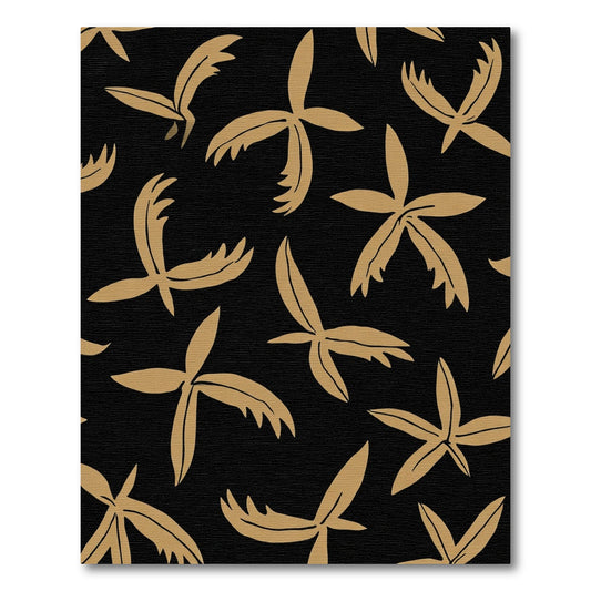 Golden Starburst Organic Black Rug
