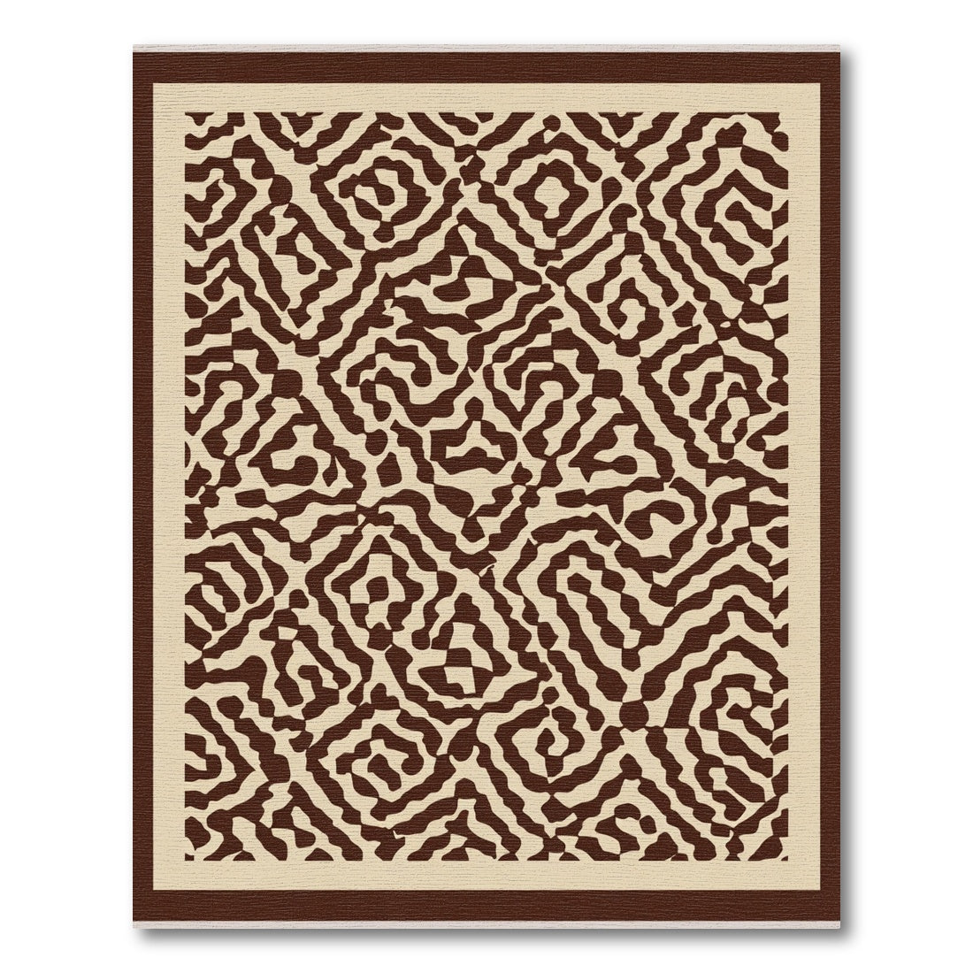 Earthy Sepia Abstract Maze Rug