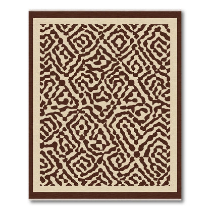 Earthy Sepia Abstract Maze Rug