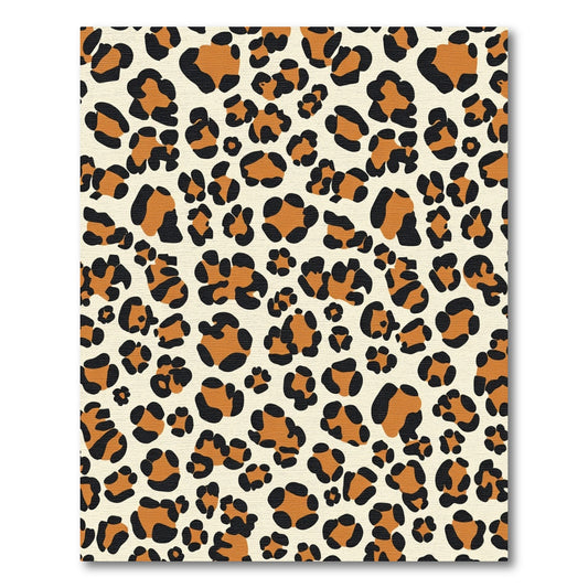 Classic Leopard Spots Cream Orange Rug