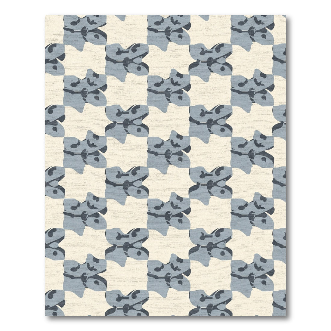 Cool Gray Abstract Checkerboard Motif Rug