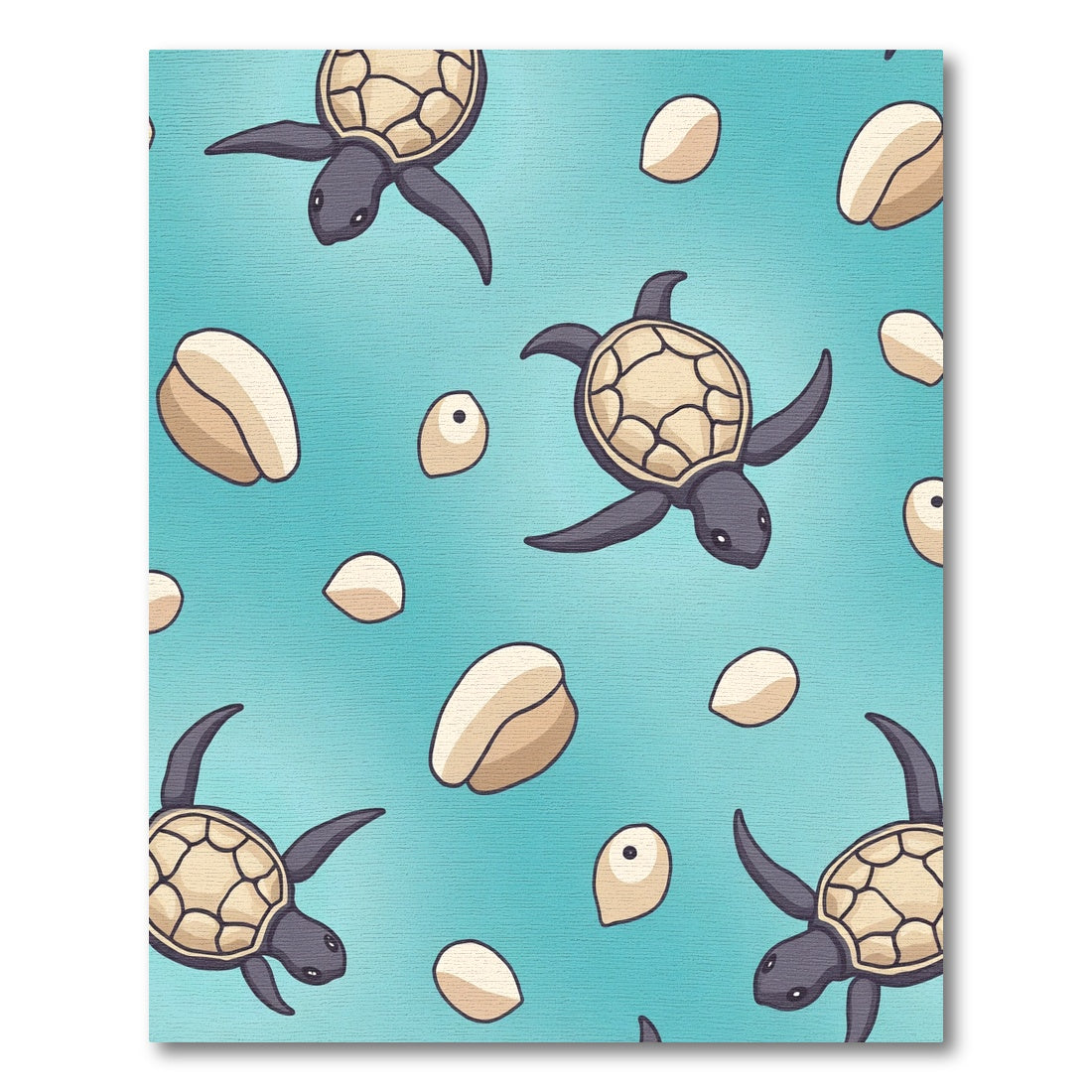 Cute Sea Turtle Water Pattern Rug