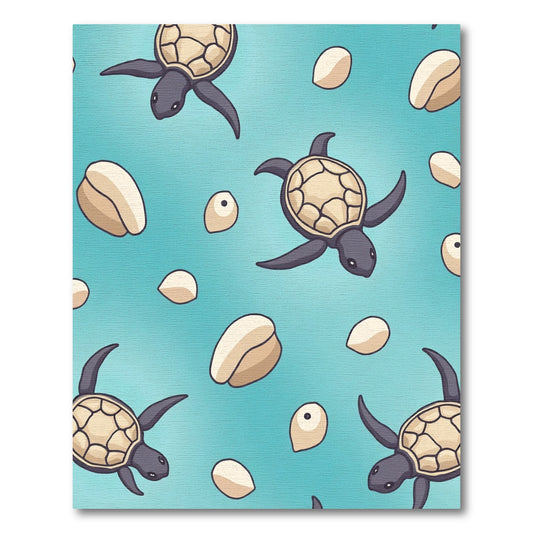 Cute Sea Turtle Water Pattern Rug