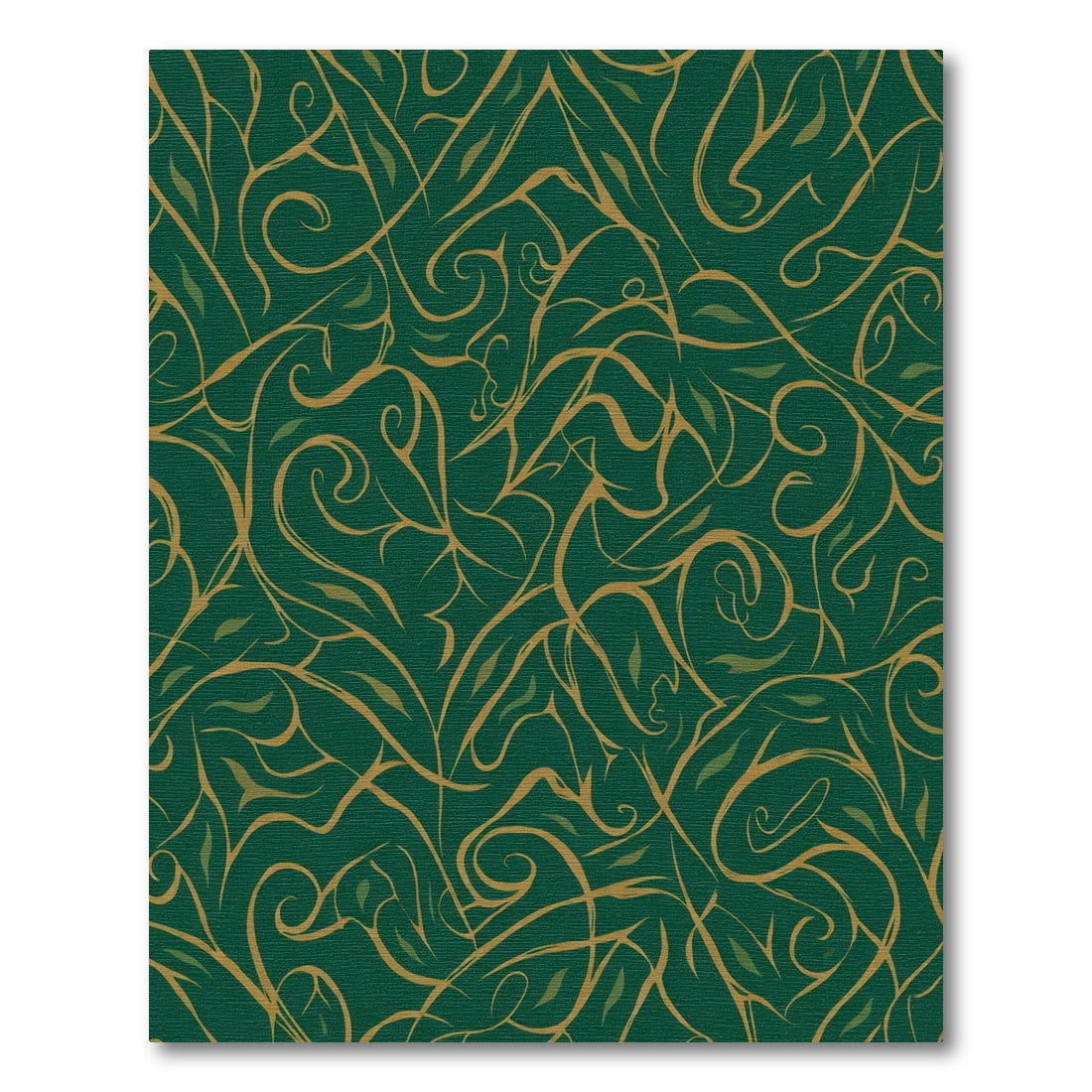 Emerald Green Golden Vine Swirl Rug
