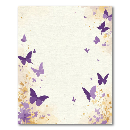 Whimsical Purple Butterfly Garden Rug