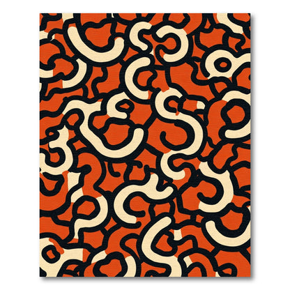 Retro Orange Cream Swirls Rug