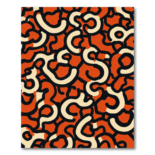 Retro Orange Cream Swirls Rug