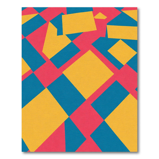 Crimson Teal Yellow Geometric Layla Rug