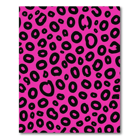 Hot Pink Black Animal Spots Rug