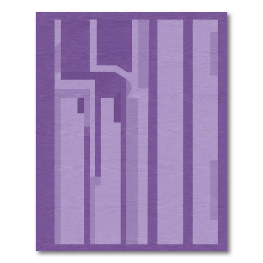Purple Geometric Stacked Blocks Rug