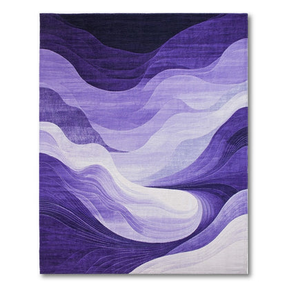 Gradient Purple Fluid Waves Rug