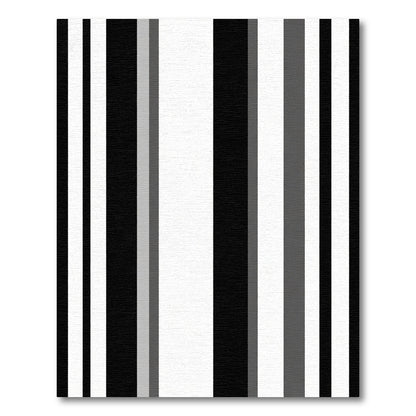Modern Black White Gray Stripe Area Rug