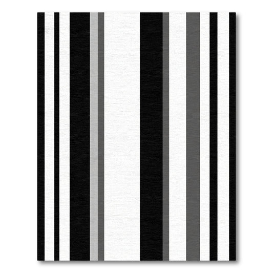 Modern Black White Gray Stripe Area Rug