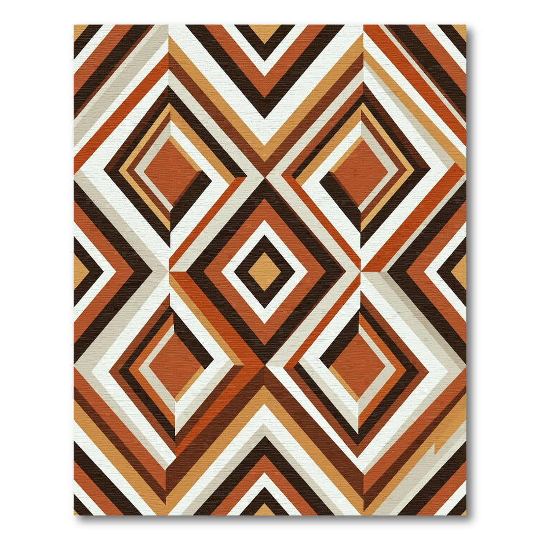 Retro Diamond Stripe Geometric Rug