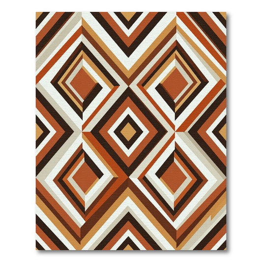 Retro Diamond Stripe Geometric Rug