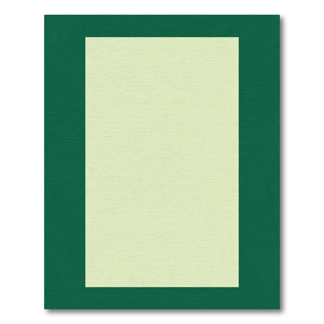Deep Forest Green Light Ivory Border Rectangular Rug