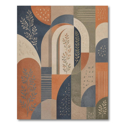 Multi-color and Patterns Abstract Geometric Arch Area Rug