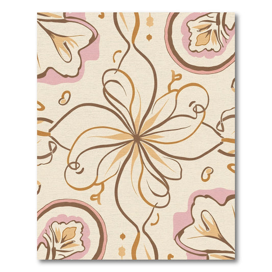 Cream Floral Swirl Whimsical Rug