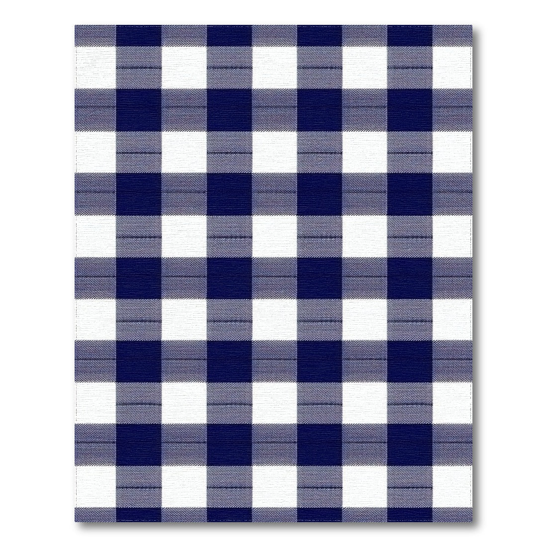 Washable Blue and Teal Navy Blue Checkered Washable Area Rug