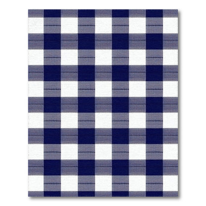 Washable Blue and Teal Navy Blue Checkered Washable Area Rug