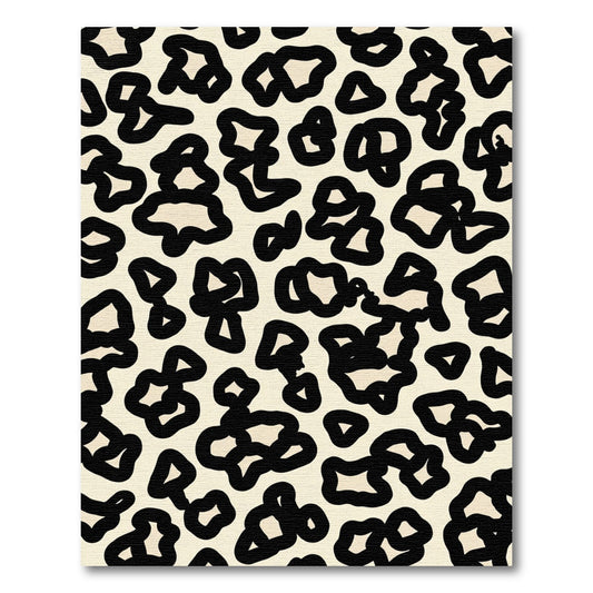 Cream Black Abstract Spots Rug