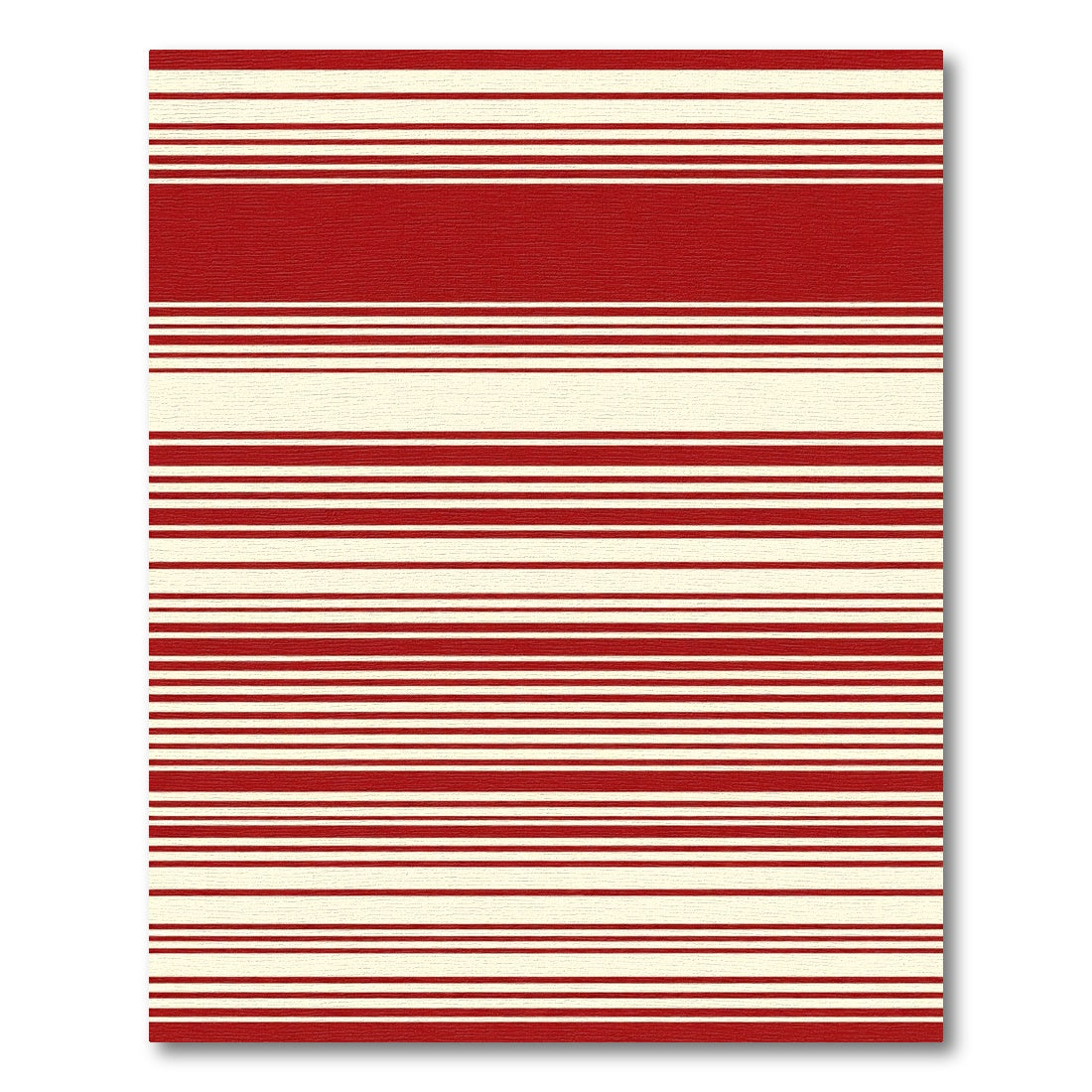 Classic Red Cream Stripe Rug
