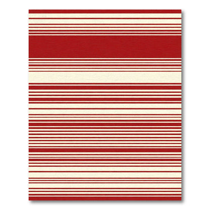 Classic Red Cream Stripe Rug