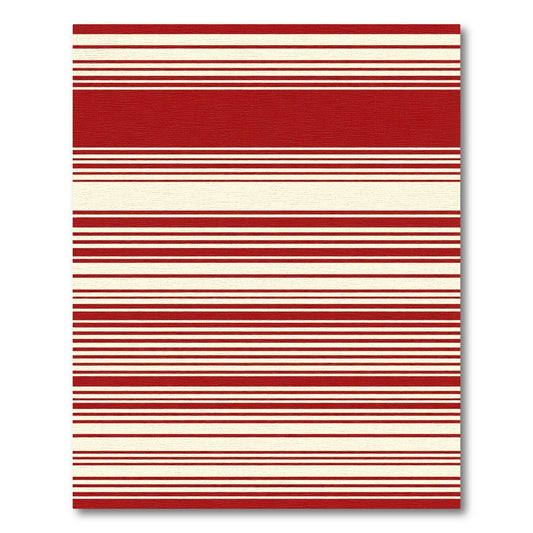 Classic Red Cream Stripe Rug