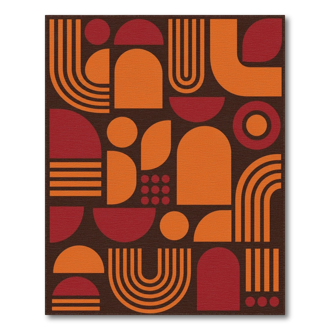 Orange Geometric Modern Area Rug