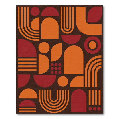 Orange Geometric Modern Area Rug