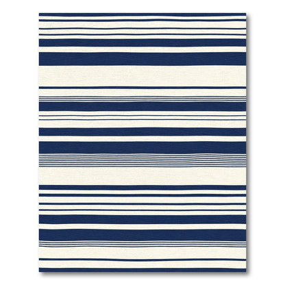 Rich Navy Cream Horizontal Stripe Rug