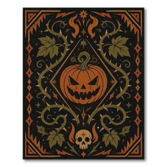 Halloween Pumpkin Skull Area Rug