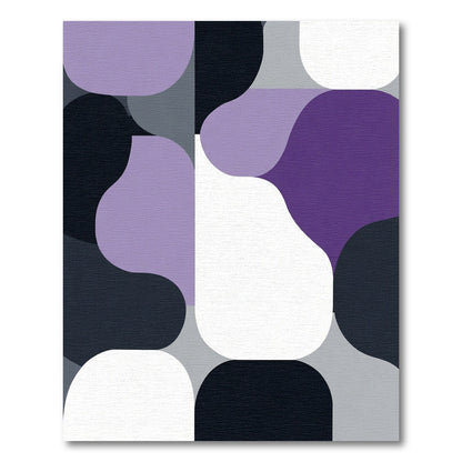 Modern Purple Gray Abstract Organic Forms Rug