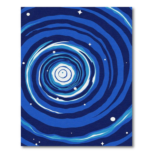 Deep Blue Swirling Galaxy Stars Rug