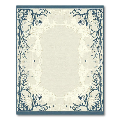 Dark Blue Branch With Spider Border Rug