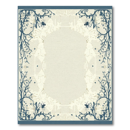Dark Blue Branch With Spider Border Rug