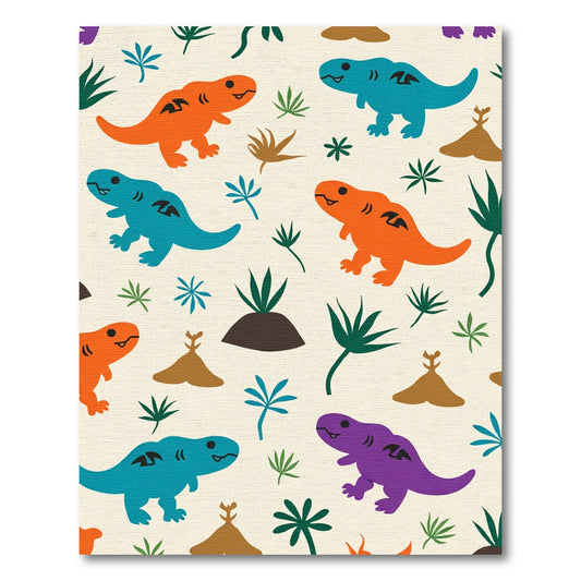 Playful Dinosaur Jungle Adventure Rug